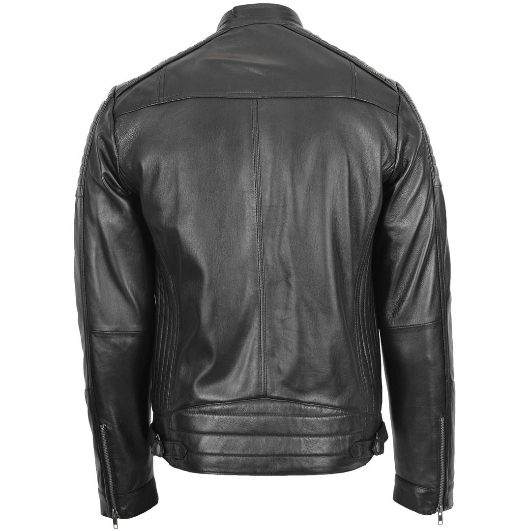 men's leather racer biker jacket black men's leather racer biker jacket black