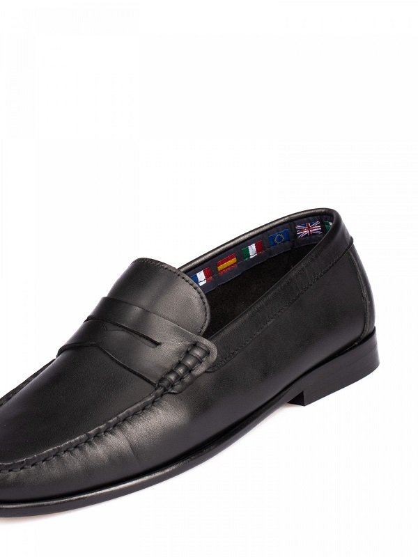leather penny loafers – black leather penny loafers – black