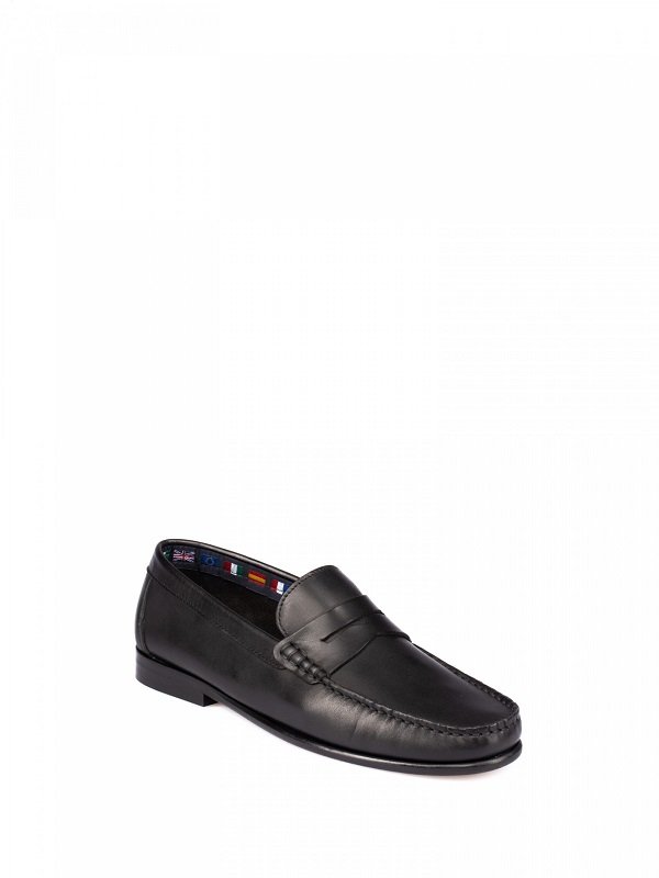 leather penny loafers – black leather penny loafers – black