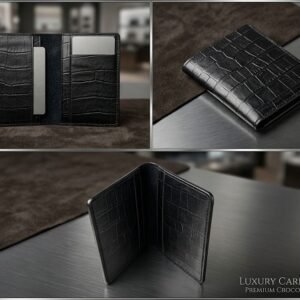 luxury leather card holder – black