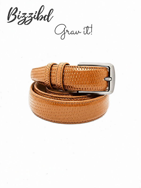 Premium Leather Belt for Men - Tan premium leather belt for men tan