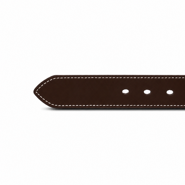 white stitched leather belt – dark brown white stitched leather belt – dark brown