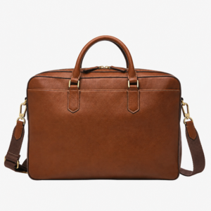 leather briefcase laptop bag black
