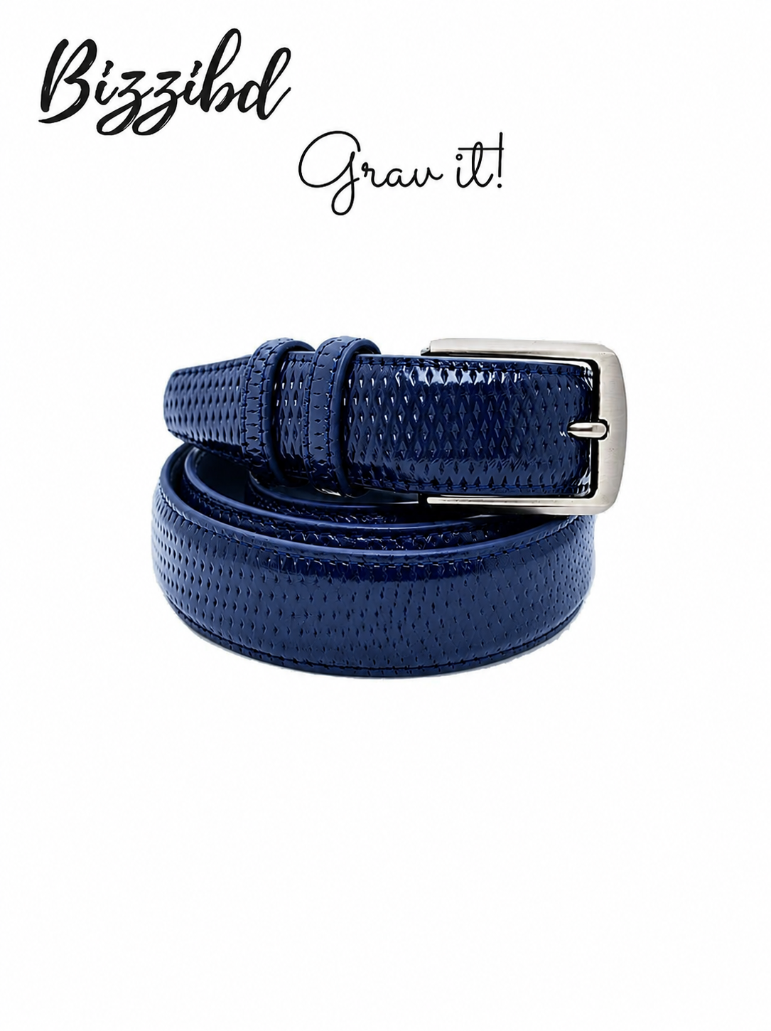 Premium Leather Belt for Men - Blue premium leather belt for men blue