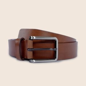 single part leather belt brown