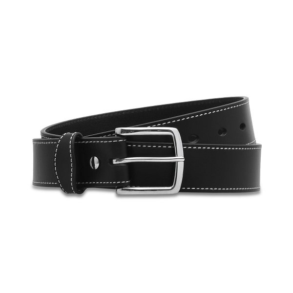 white stitched leather belt black white stitched leather belt black