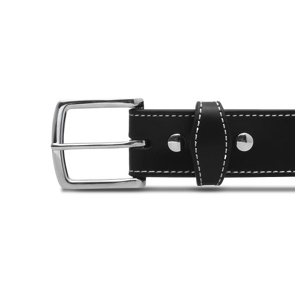 white stitched leather belt black white stitched leather belt black