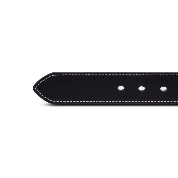 white stitched leather belt black white stitched leather belt black
