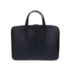 premium leather laptop bag black